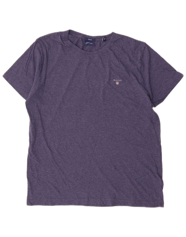 Gant Camiseta regular para hombre Top Large de algodón moteado en azul marino