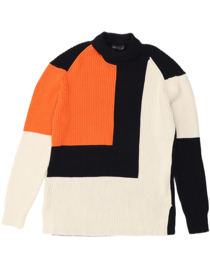 Marks & Spencer Suéter tipo jersey con cuello vuelto para mujer UK 44 Azul marino mediano