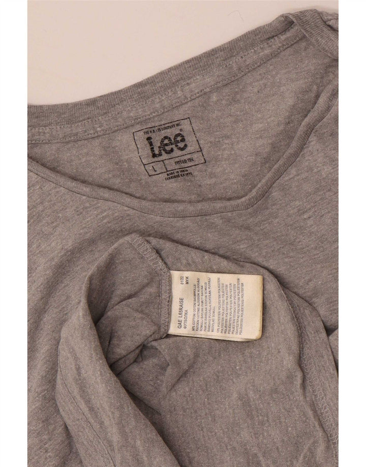 Camiseta Lee para hombre Top grande de algodón gris