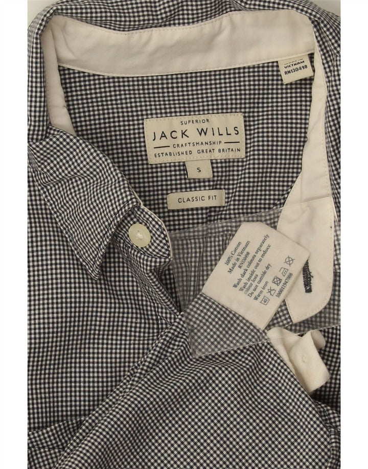 Jack Wills Camisa de corte clásico para hombre pequeña de algodón a cuadros negro