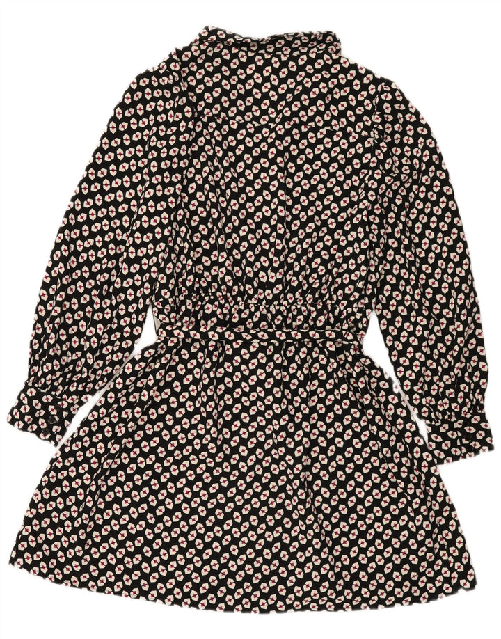 Marks & Spencer Vestido camisero para mujer UK 44 Grande Poliéster geométrico negro