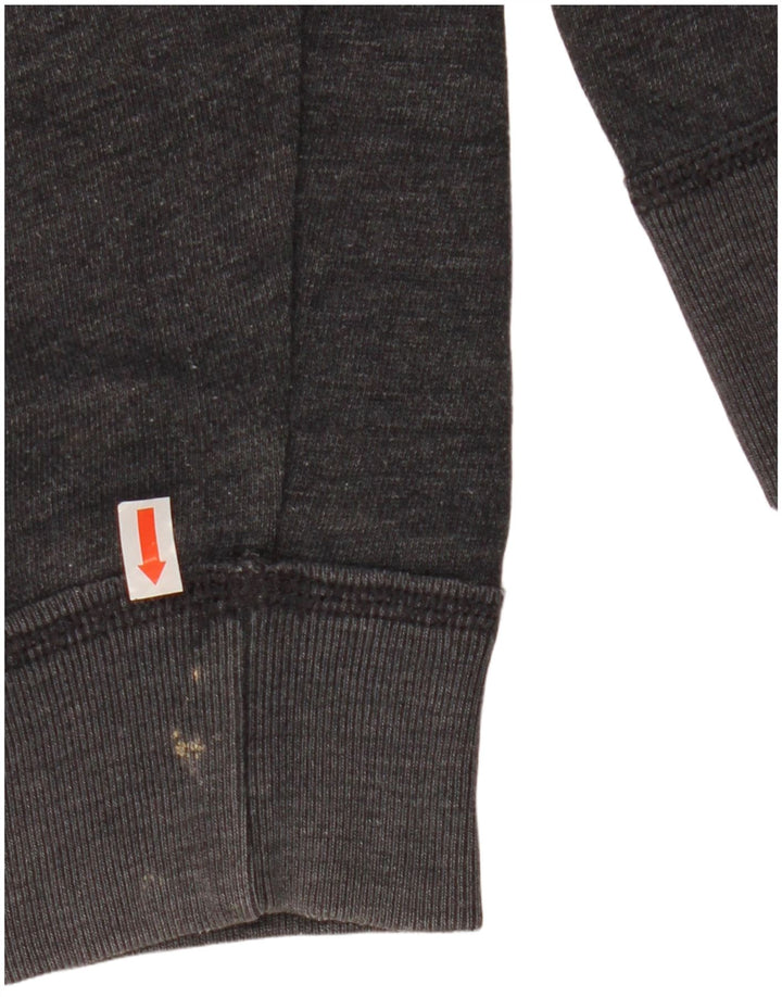 HOLLISTER Suéter con capucha y cremallera gráfica para hombre Algodón gris medio