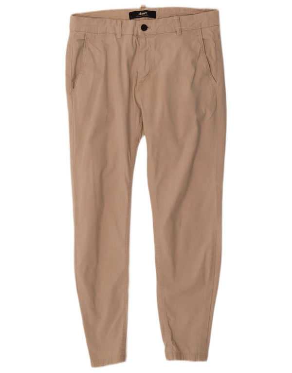 Zara Mens Slim Chino Pantalones EU 42 Large W32 L27 Beige