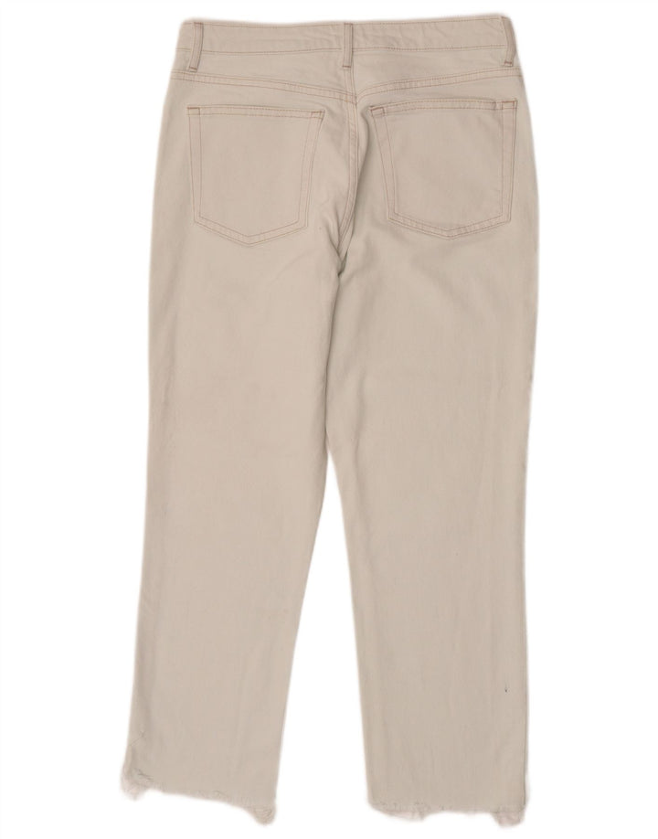 TOPSHOP Vaqueros rectos cortos para mujer W30 L25 Blanco