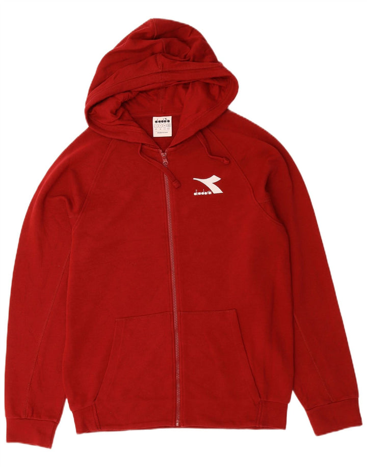 DIADORA Jersey con capucha y cremallera para hombre Small Rojo Algodón
