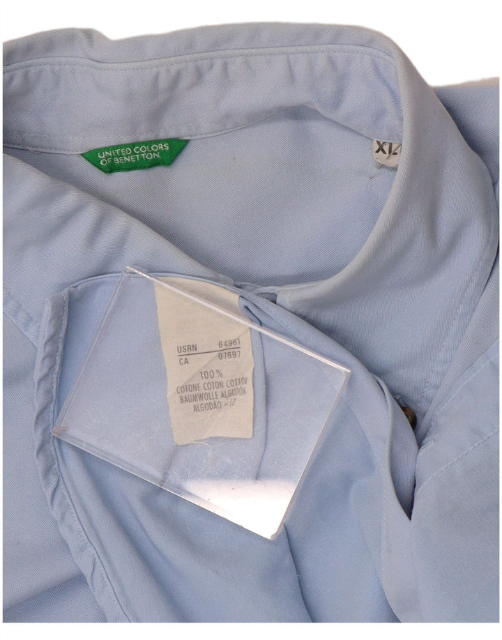 Camisa Benetton Hombre XL Algodón Azul
