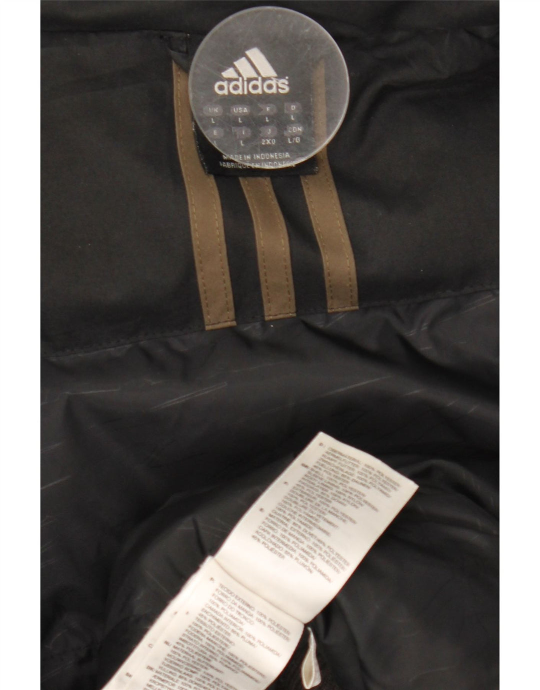 Adidas Chaqueta Bomber para Hombre UK 40 Grande Poliéster Negro