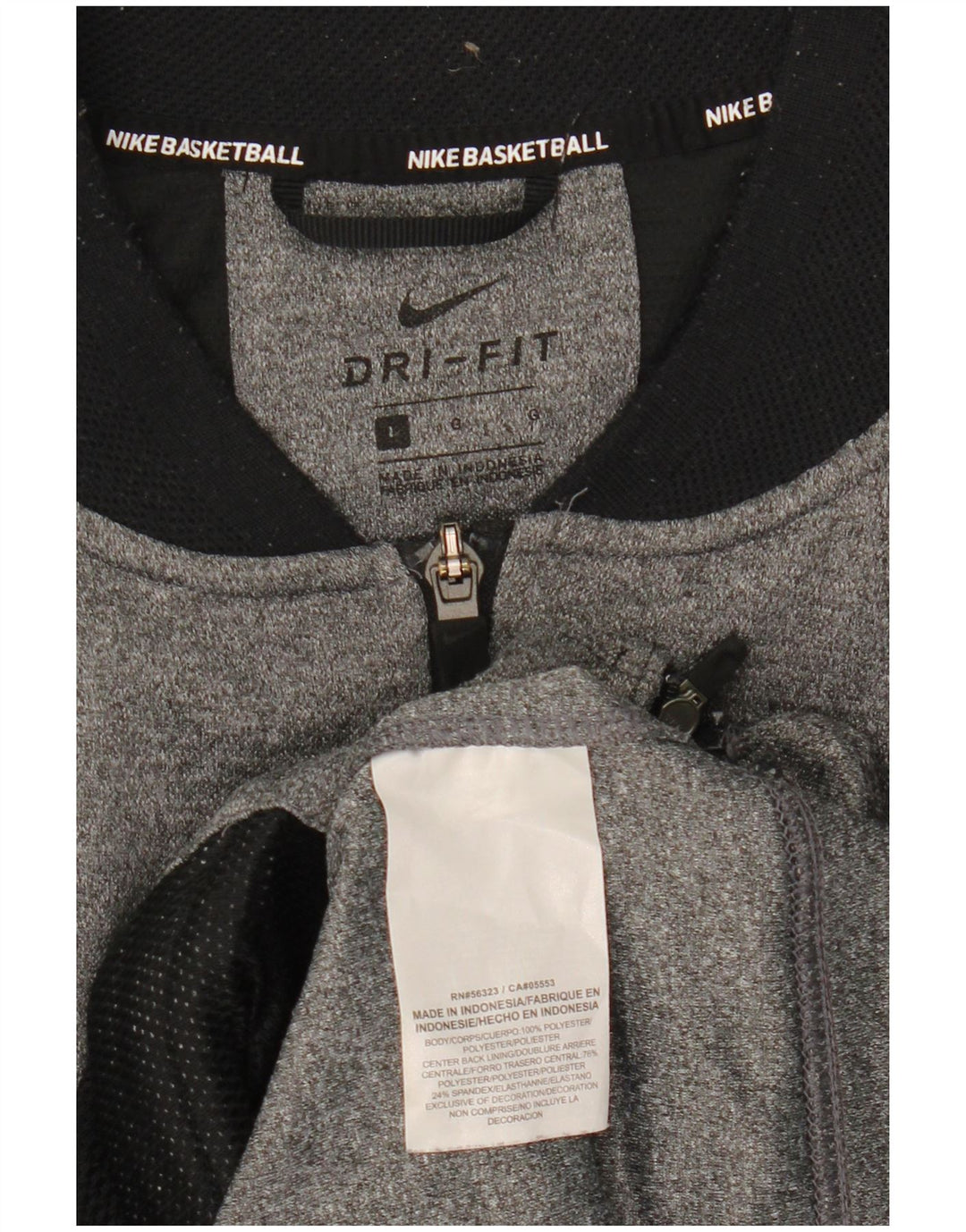 Nike Mens Dri Fit Chándal Top Chaqueta Grande Gris Poliéster