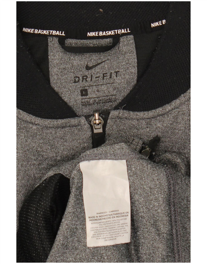 Nike Mens Dri Fit Chándal Top Chaqueta Grande Gris Poliéster
