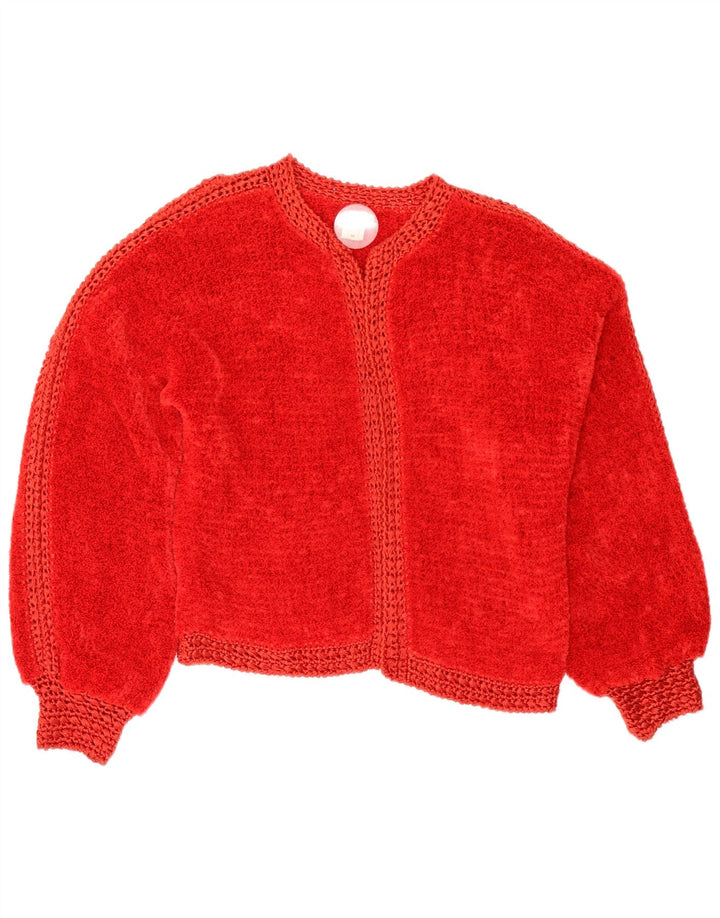 Vintage mujer Cardigan suéter Reino Unido 14 acrílico rojo medio