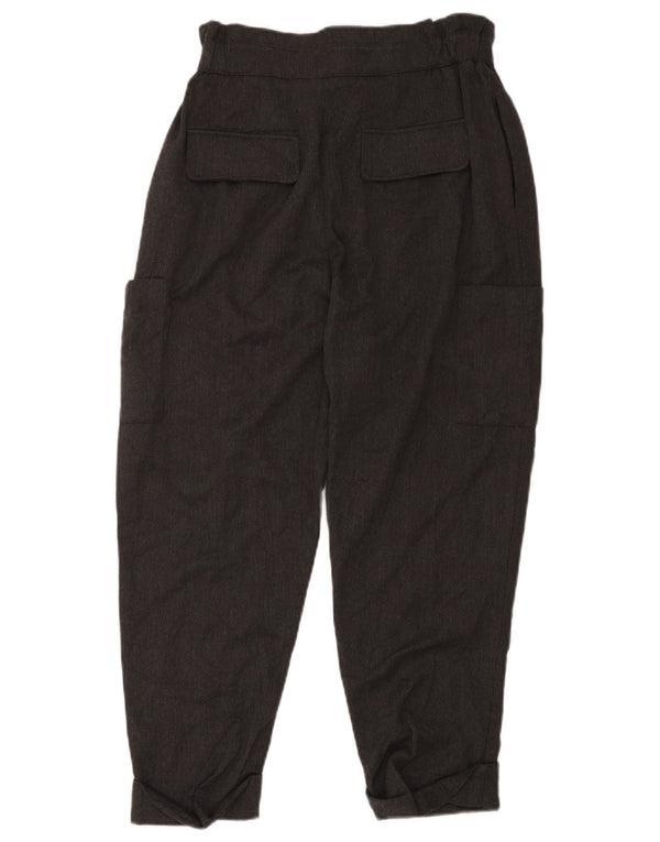 Zara Mujer Pantalones Cortos Cargo De Cintura Alta EU 40 Medium W30 L23 Gris