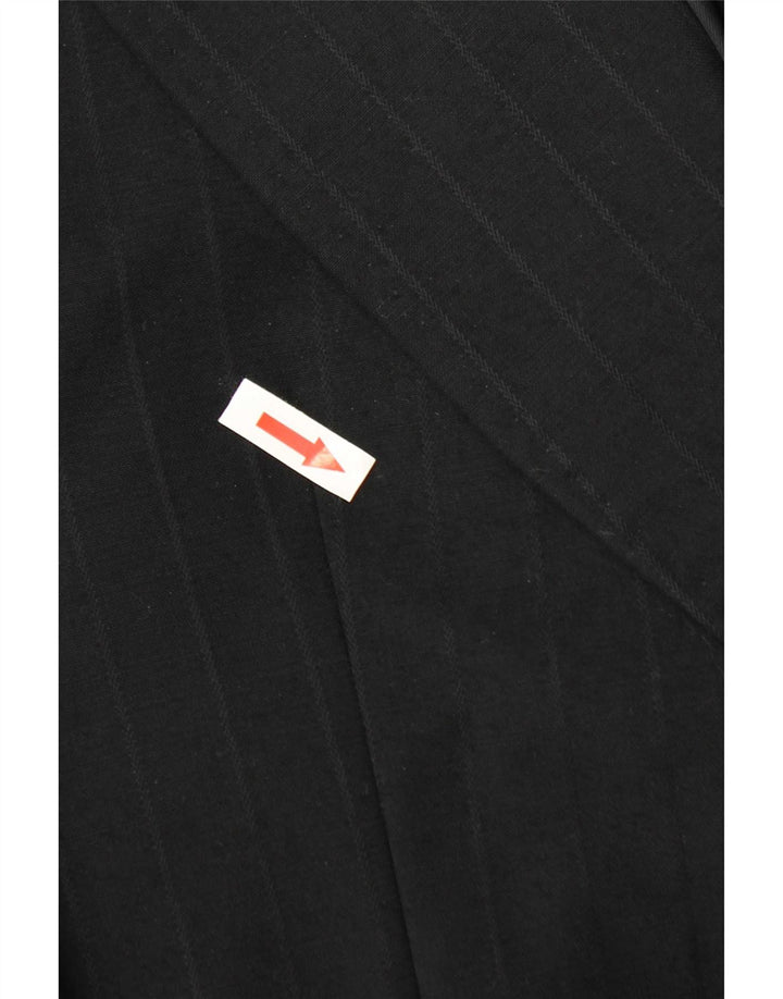 Vintage hombres 2 botones Blazer chaqueta Reino Unido 36 pequeño negro rayas