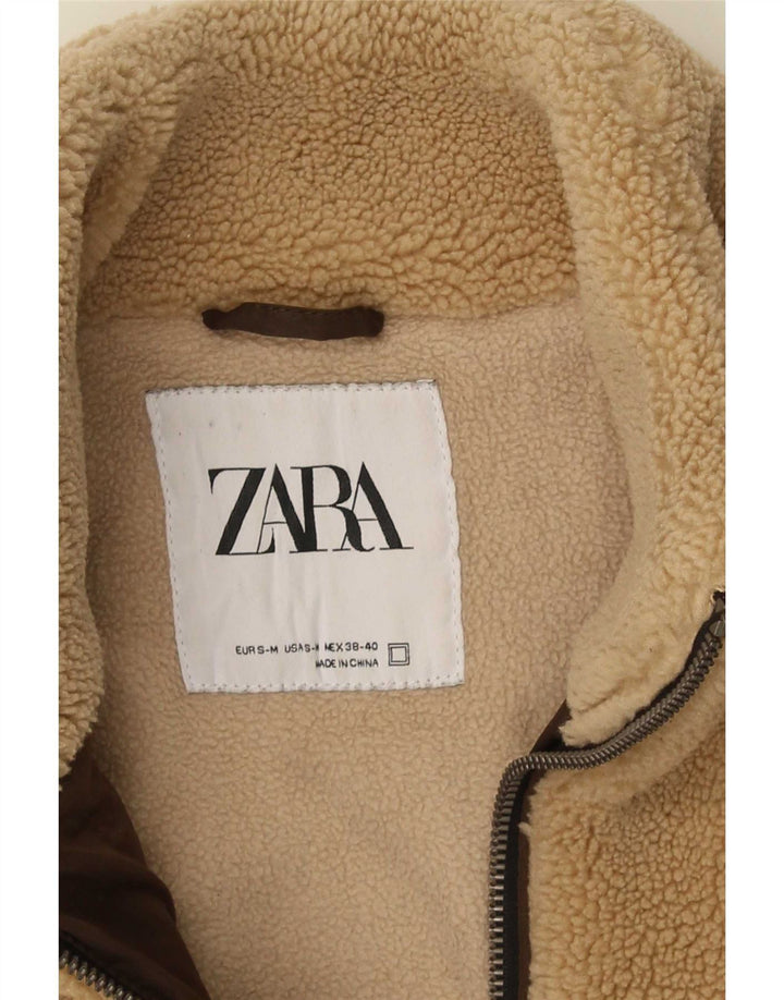 Zara Hombre Chaqueta Polar ES 38 Medio Beige Poliéster
