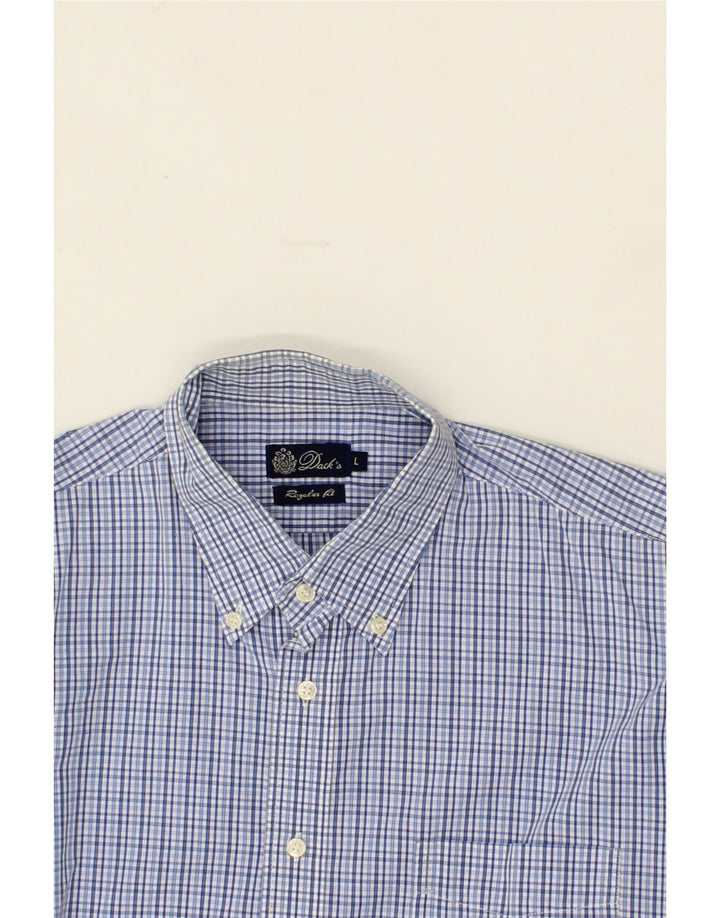DACK'S Mens Regular Fit Shirt Large Blue Check Cotton Vintage Dack's and Second-Hand Dack's from Messina Hembry 