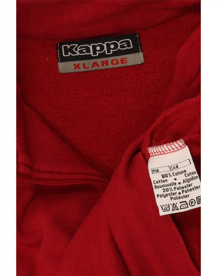 Kappa Hombre Sudadera Con Cremallera Y Cuello Jumper XL Algodón Rojo