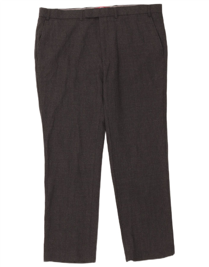 Marks & Spencer Pantalón de traje recto a medida para hombre W40 L31 Lana gris