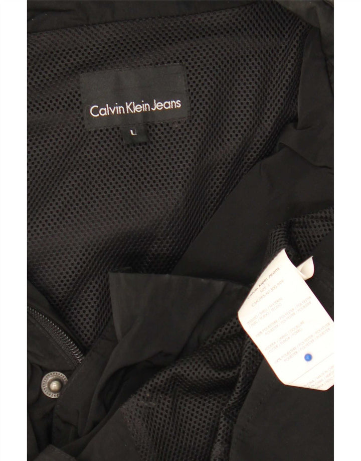 Calvin Klein Jeans Chaqueta militar para hombre UK 40 Grande Poliéster negro