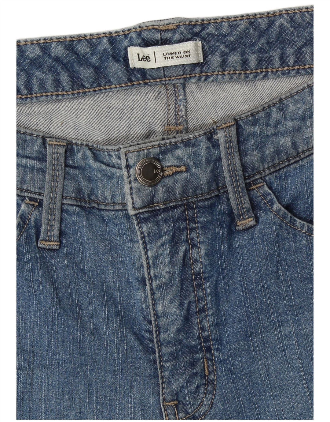 LEE Vaqueros Capri de Cintura Baja para Mujer W30 L17 Azul