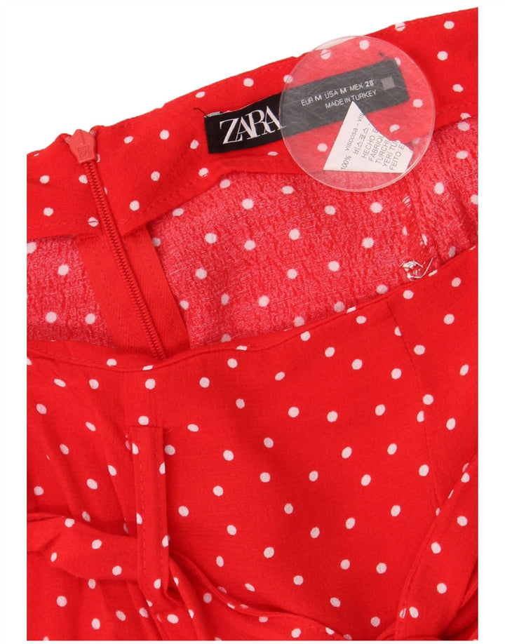 Zara Mujer Minifalda Mediana W28 Viscosa Manchada Roja
