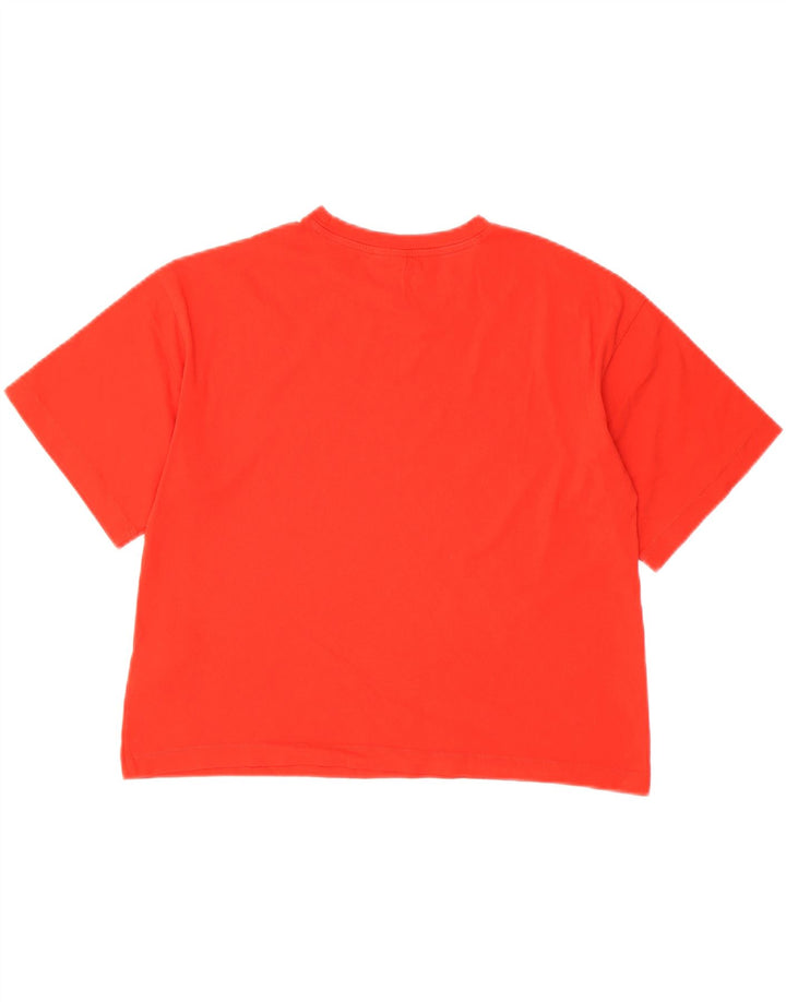 CHAMPION Camiseta corta con gráfico para mujer UK 46 Grande Algodón rojo