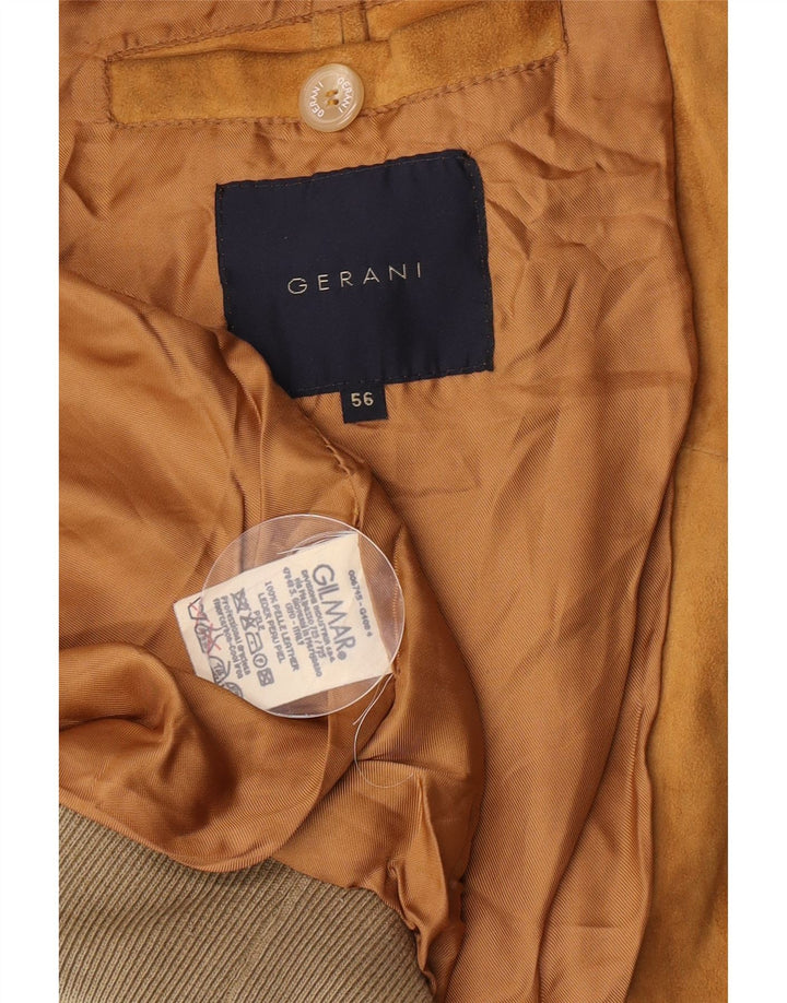 Gerani Chaqueta bomber de ante para hombre IT 56 3XL Cuero beige