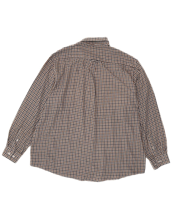 James Pringle Camisa para hombre XL Marrón Cuadros Poliéster