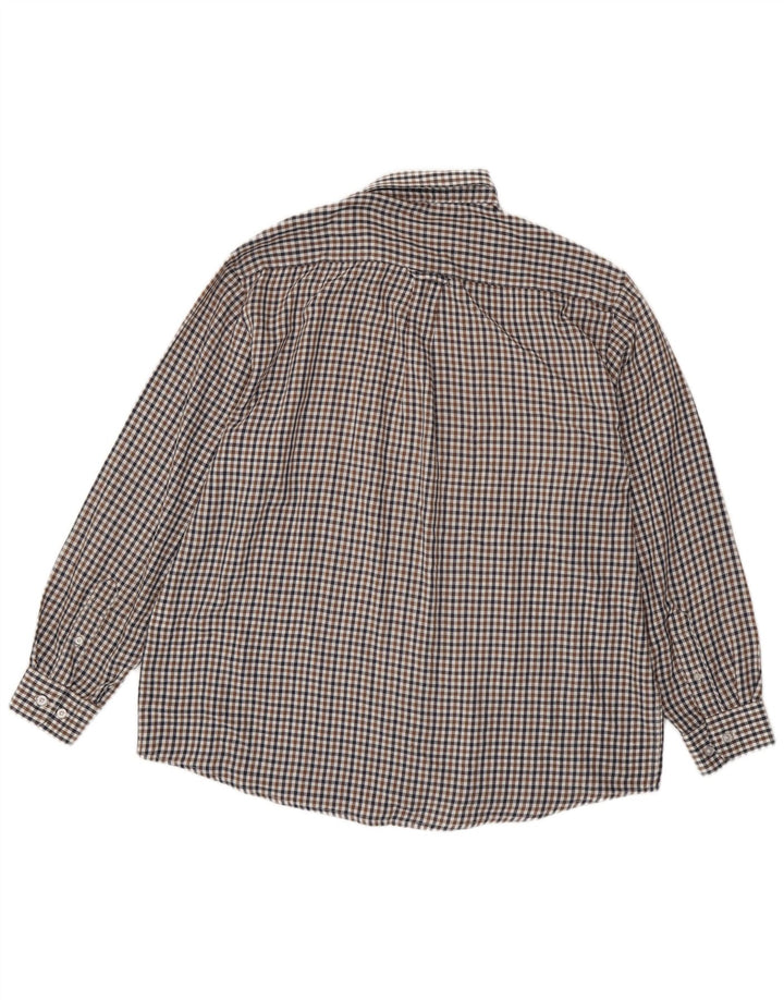 James Pringle Camisa para hombre XL Marrón Cuadros Poliéster