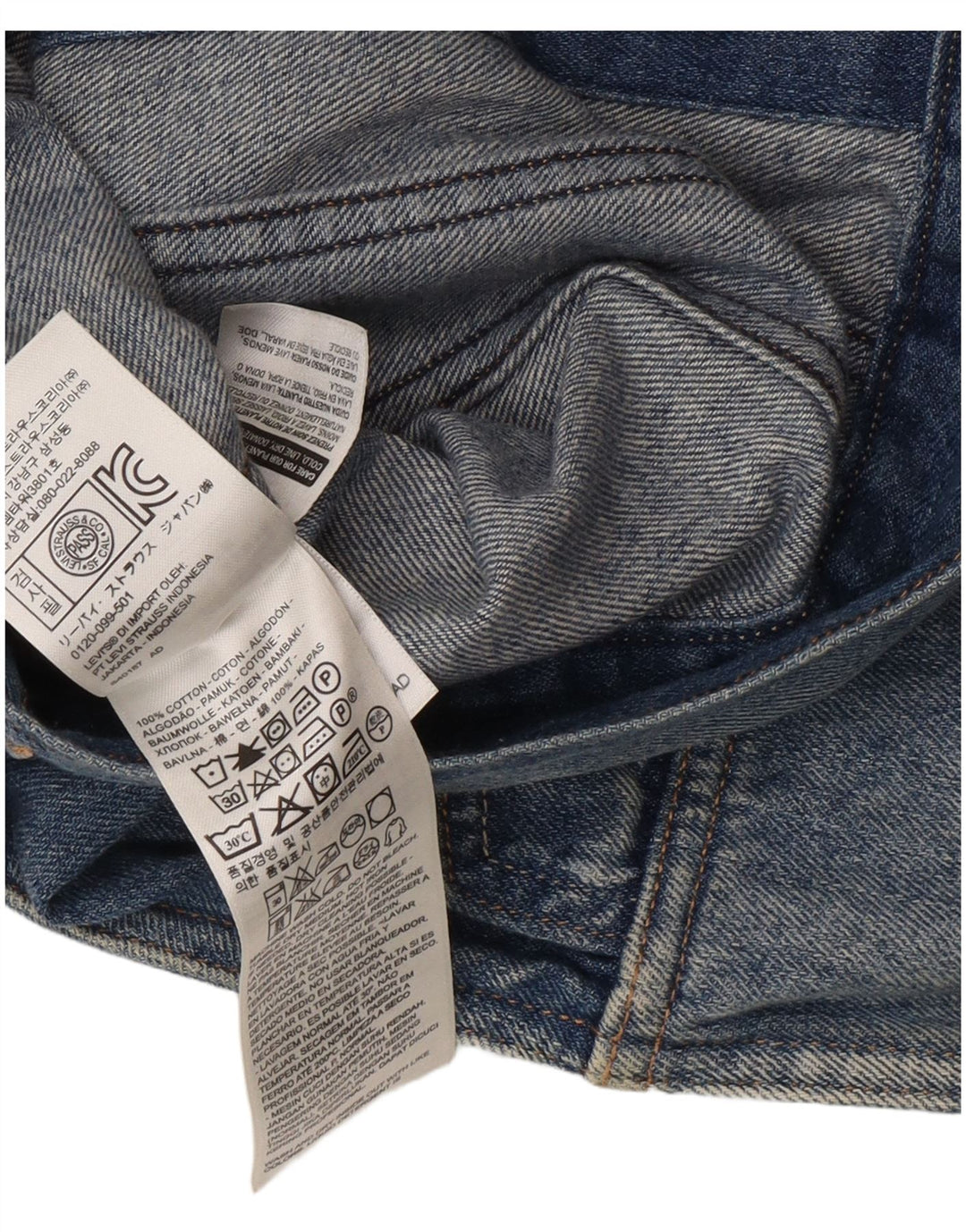 Levi's Chaleco vaquero corto para mujer Reino Unido 12 Algodón azul medio