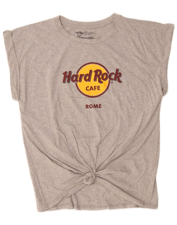 Hard Rock Cafe Mujer Rome Graphic Camiseta Top UK 18 XL Algodón Gris