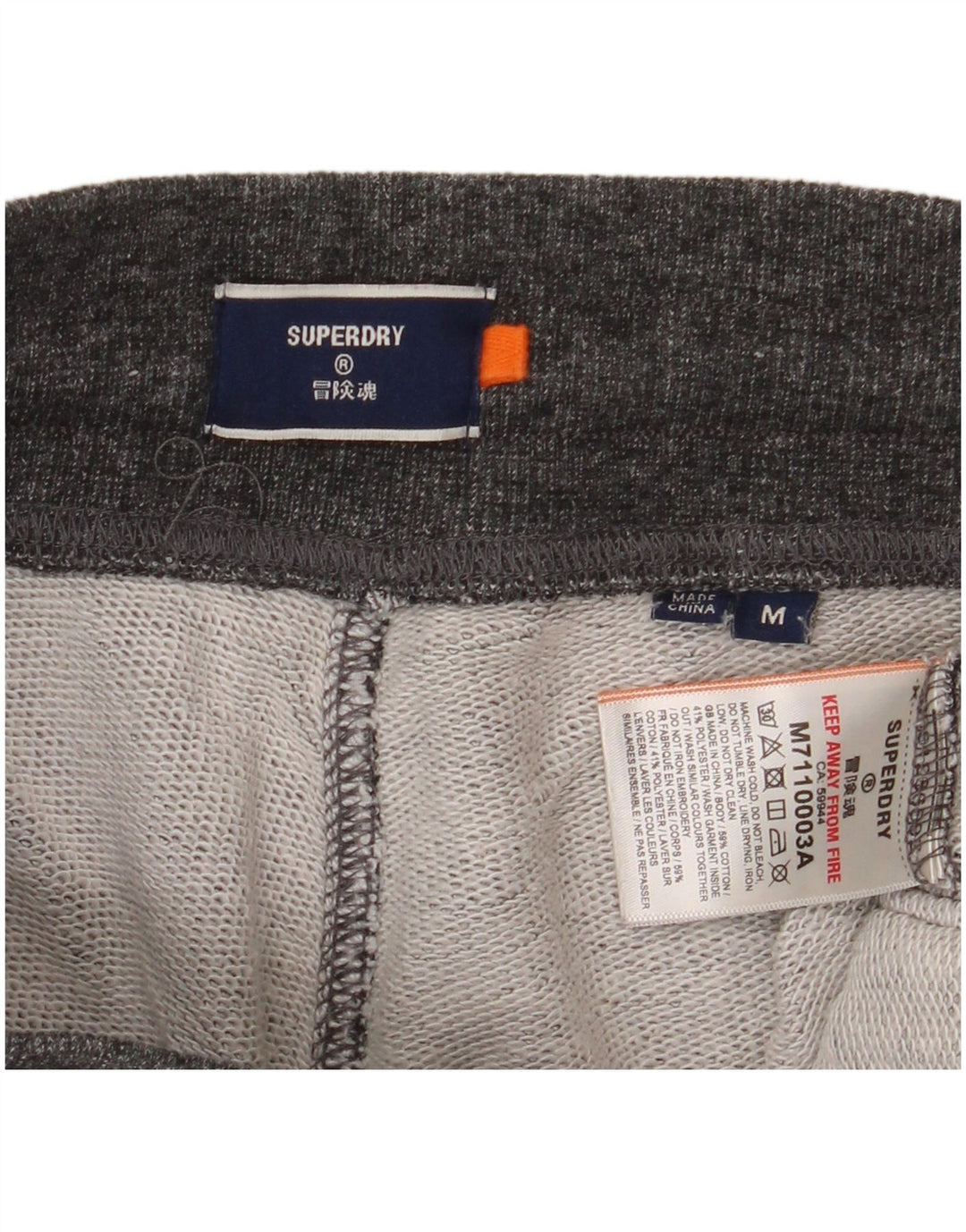 Pantalones cortos deportivos Superdry para hombre de algodón gris medio
