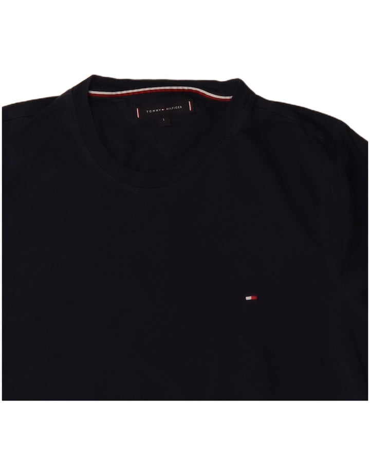 Tommy Hilfiger - Camiseta para hombre, talla grande, color azul marino, algodón