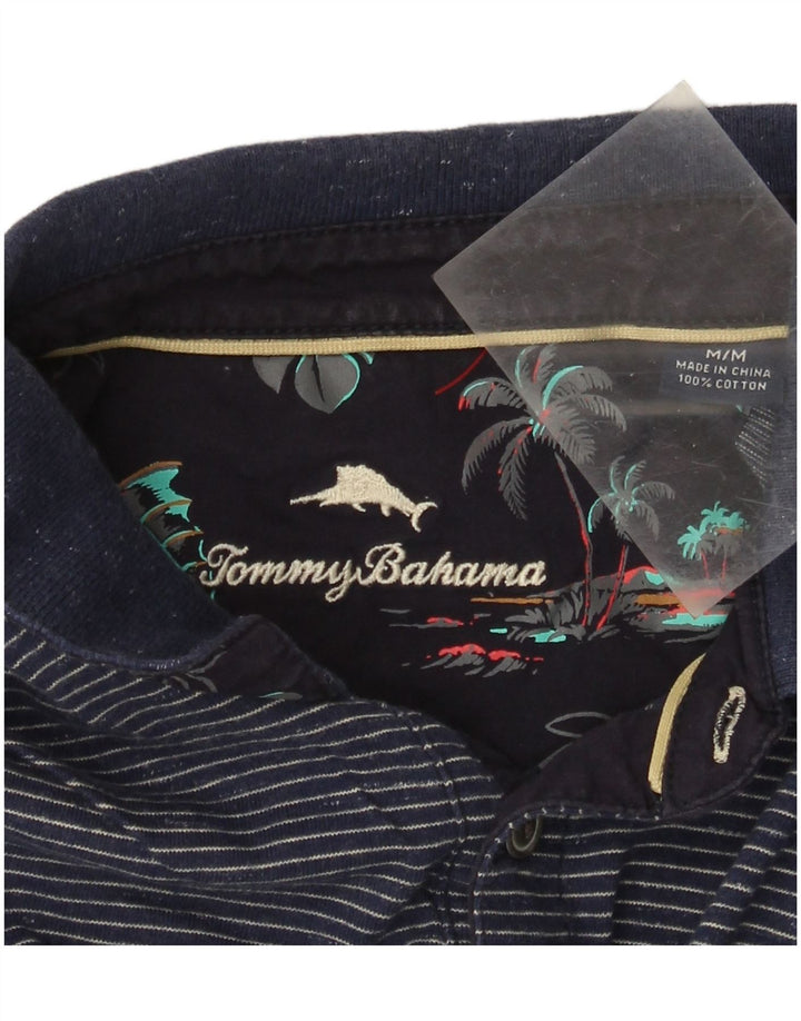 Tommy Bahama Polo para hombre de algodón a rayas azul marino mediano