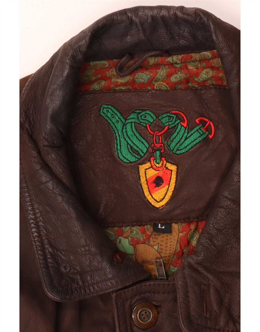 Vintage hombres chaqueta de cuero Reino Unido 40 marrón grande