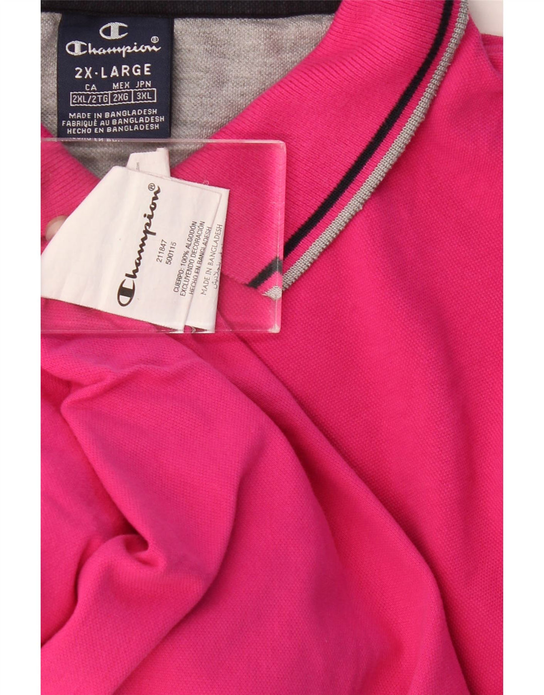 CHAMPION Polo para hombre 2XL Algodón rosa