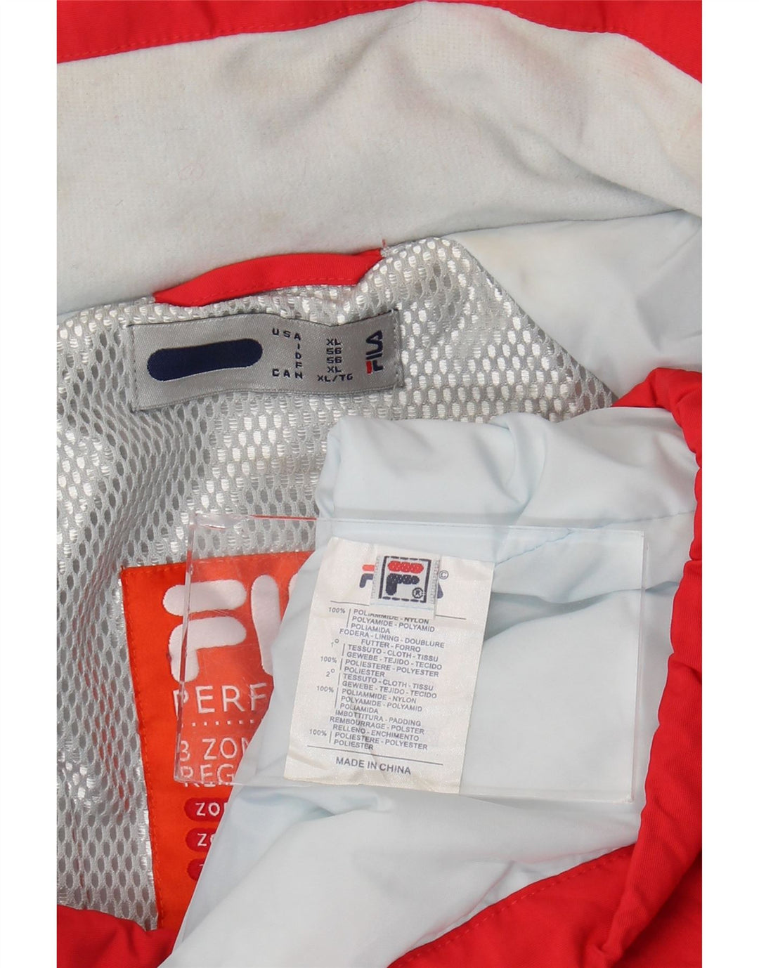 Fila Chaqueta de esquí para hombre IT 56 XL Poliamida color block rojo