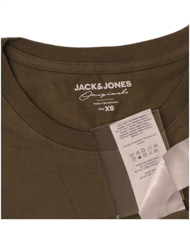 JACK & JONES Camiseta Hombre Top XS Caqui Algodón