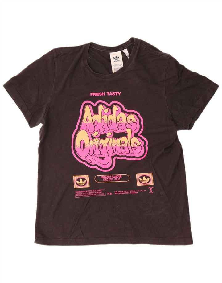 Adidas - Camiseta gráfica para hombre, talla mediana, algodón negro