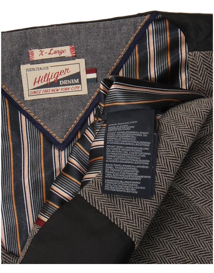 Tommy Hilfiger Chaleco para hombre XL Gris Espiga Algodón