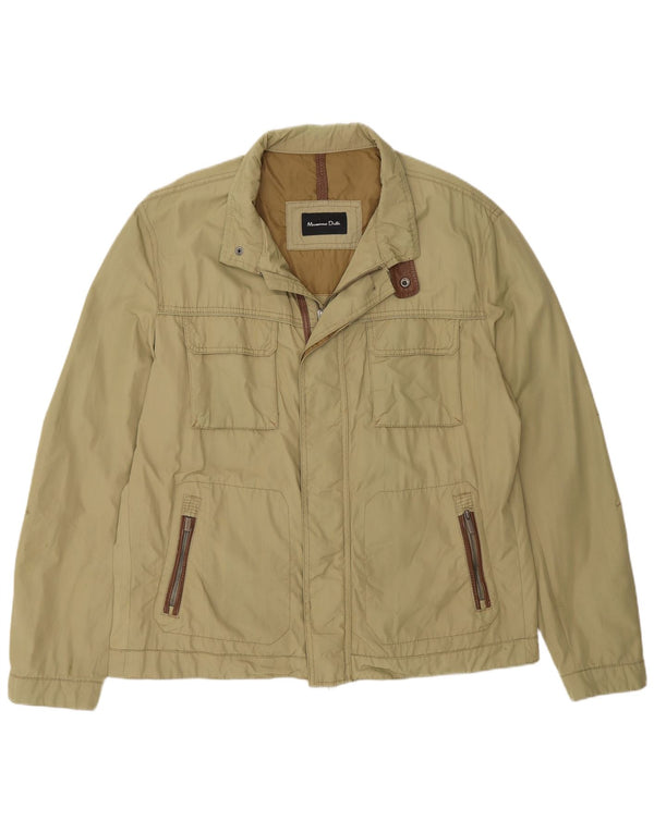 Massimo Dutti Chaqueta Utility Hombre UK 44 2XL Caqui Nylon