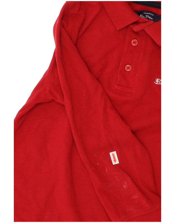 BEN SHERMAN Polo gráfico de manga larga para niños 6-7 años Algodón rojo