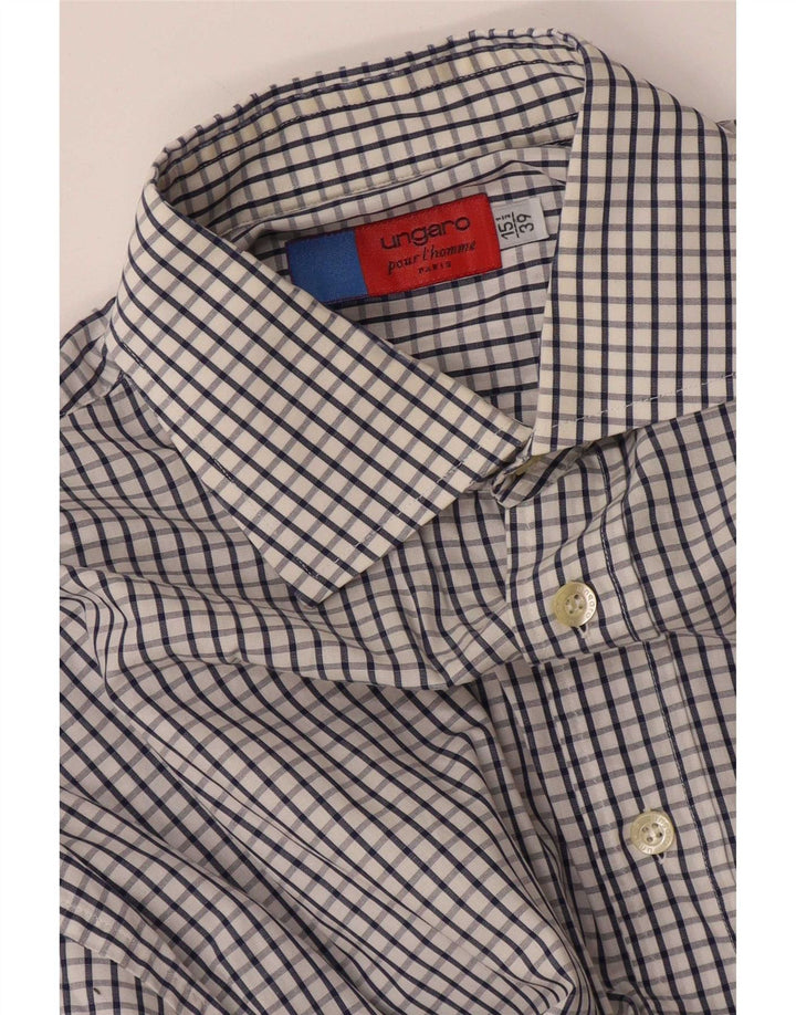 Camisa Ungaro para hombre talla 39 15 1/2 cuadros blancos medianos