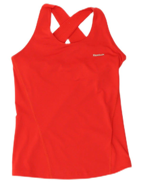 Reebok Mujer Chaleco Top UK 4 XS Rojo Poliéster
