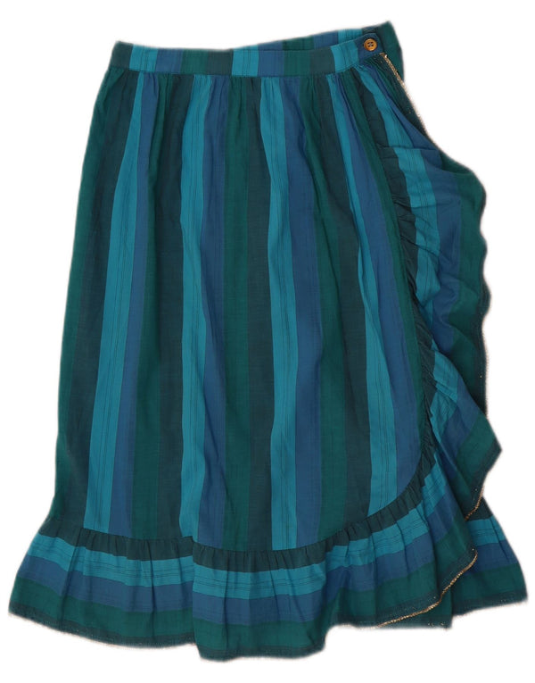 Falda vintage con volantes para mujer W24 XS rayas azules