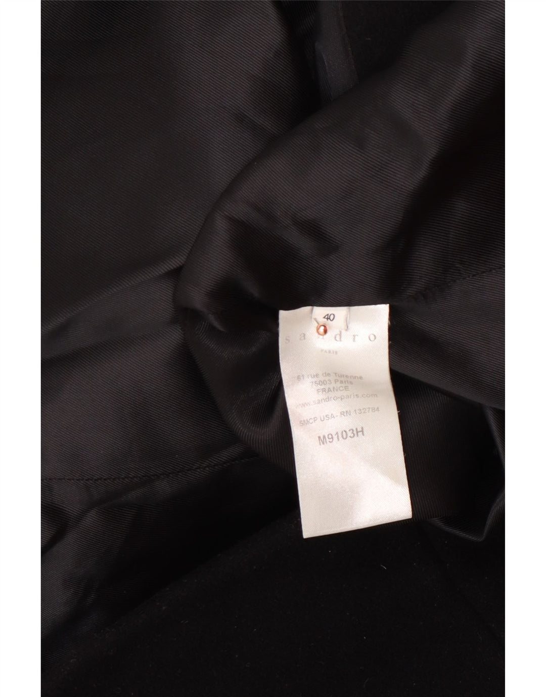 SANDRO Abrigo con capucha para mujer EU 40 Mediano Lana negra