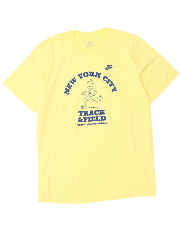Nike - Camiseta gráfica para hombre, parte superior de algodón amarillo medio