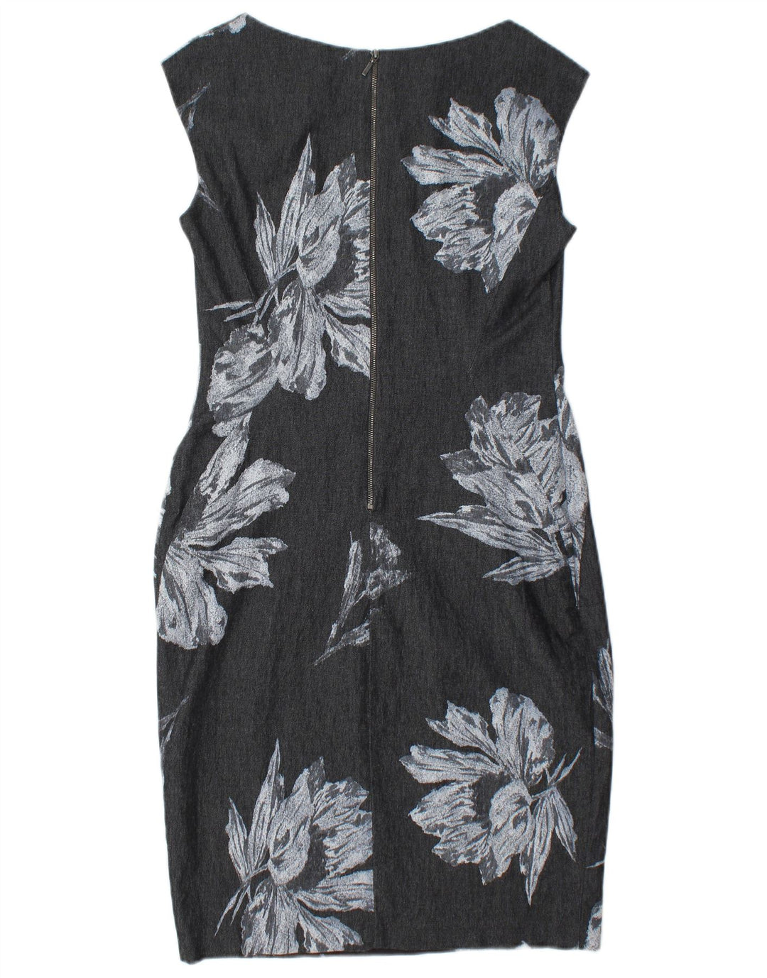 PHASE EIGHT Vestido tubo sin mangas para mujer UK 42 Algodón floral gris medio