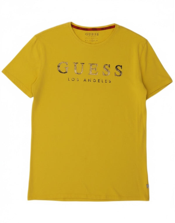 Guess - Camiseta gráfica para hombre, talla grande, color amarillo