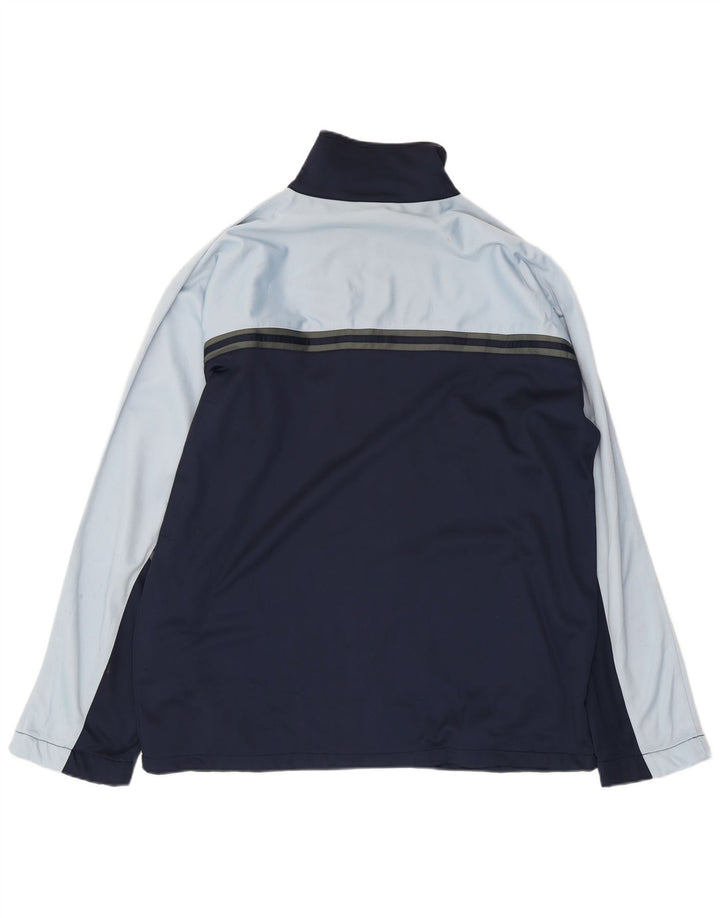 ASICS Mens Tracksuit Top Jacket XL Navy Blue Colourblock