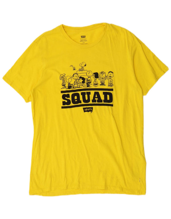 Levi's Hombre Peanuts Graphic Camiseta Top Grande Algodón Amarillo