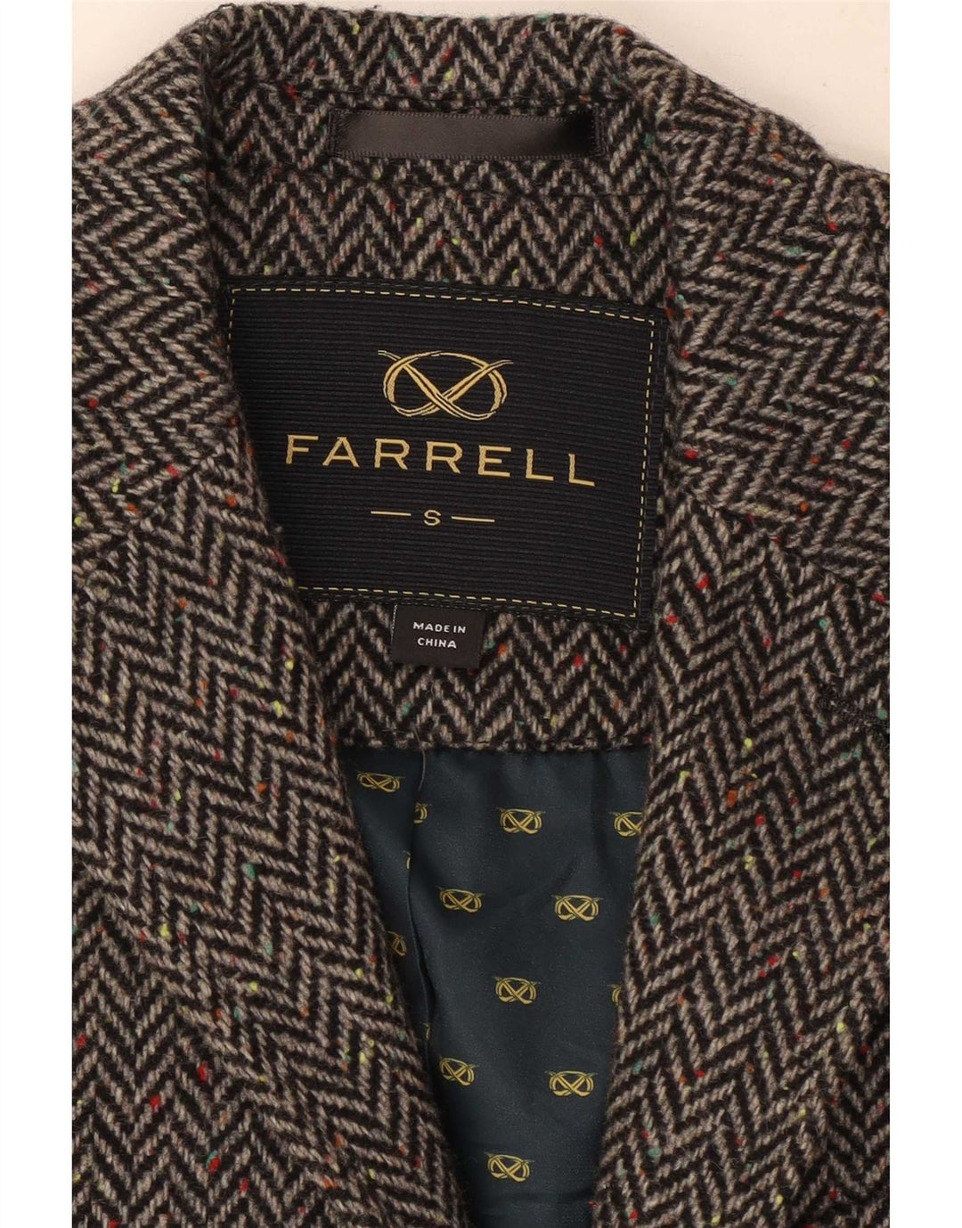 Farrell Chaqueta tipo blazer de 2 botones para hombre UK 36 Small Grey Herringbone Wool